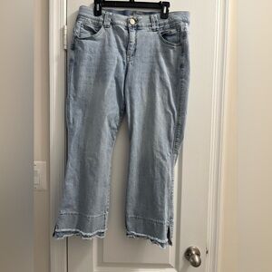 Womens Democracy "Ab"solution® Fray Hem Flare Jeans 16W Style WN1Y2410TF